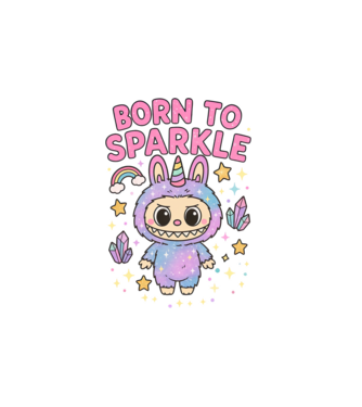Born to sparkle model alb pe tricou
