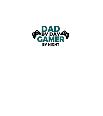 Dad by day gamer by night model alb pe tricou