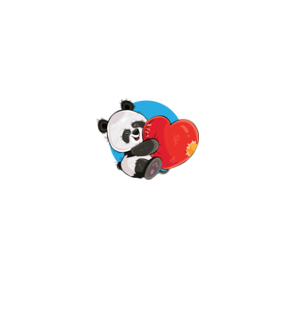Dragoste panda model alb pe tricou