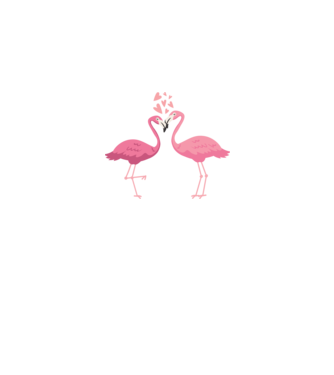 FLAMINGO ÎNDRĂGOSTIȚI model alb pe tricou