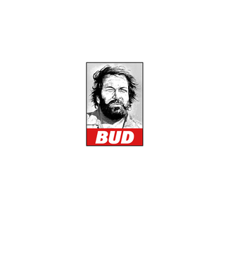 Bud Spencer halftone model gri pe tricou