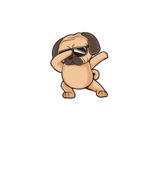 Mops DAB model gri pe tricou