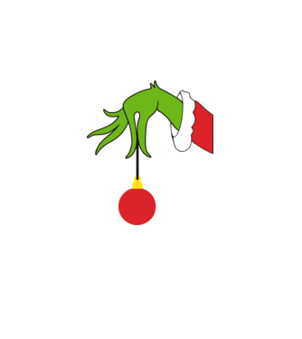 Grinch hand model alb pe tricou