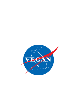 vegan nasa model alb pe tricou