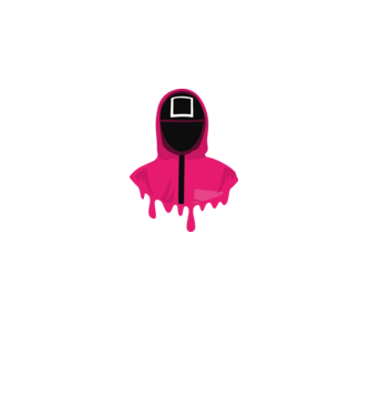 squid game square model negru pe tricou