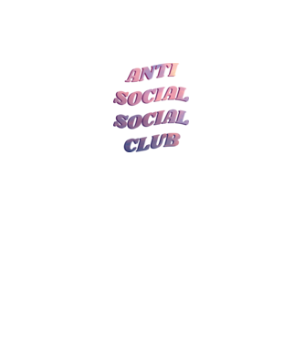 Anti social social club pink model negru pe tricou