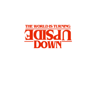 the world is turning upside down model turcoaz pe tricou