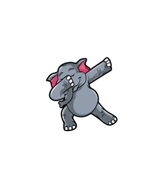 Elefant DAB model albastru închis pe tricou
