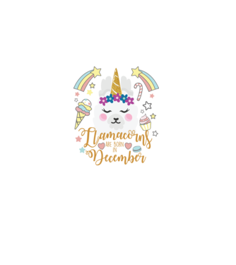 Llamacorns are born in December model alb pe tricou