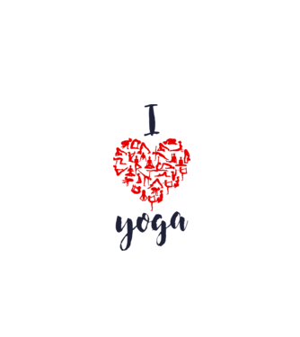 I love yoga model alb pe tricou