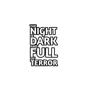 The night is dark and full of terror model nisipiu pe tricou