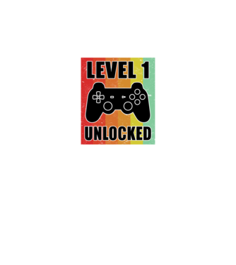 level 1 unlocked retro gamer model negru pe tricou