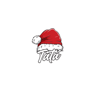 tată Santa Hat model albastru jeanși pe tricou