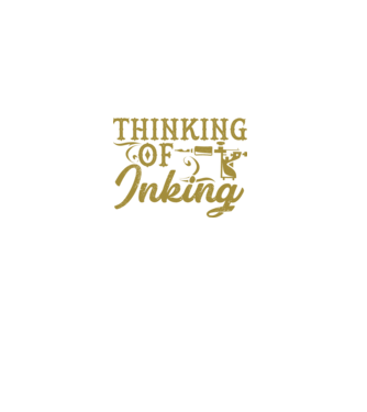 Thinking of inking model negru pe tricou