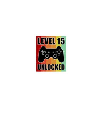 level 15 unlocked retro gamer model alb/roșu pe tricou