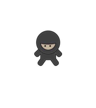 ninja model alb pe tricou