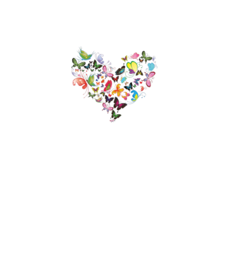 Butterfly Heart model alb pe tricou