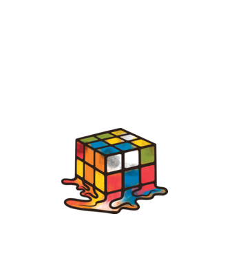 Melted Rubik model negru pe tricou