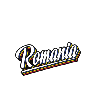 România retro model alb pe tricou
