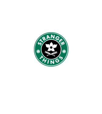 stranger things starbucks model gri pe tricou