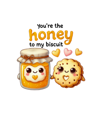 Honey to my Biscuit model alb pe tricou