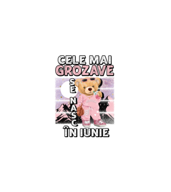 RETRO teddy fetişcană IUNIE model negru pe tricou