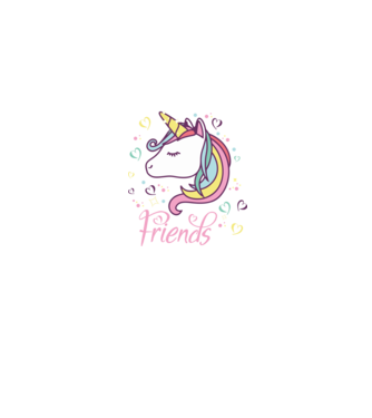 Unicorn Friend model albastru jeanși pe tricou