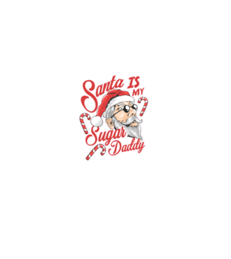 Santa is my sugar daddy model negru pe tricou