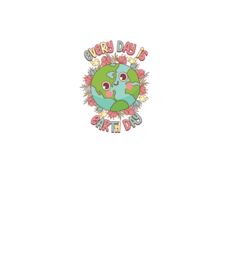 Every day is earth day cute model alb/roșu pe tricou