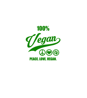 100% vegan model negru pe tricou