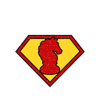 SuperChess cal de șah model alb pe tricou