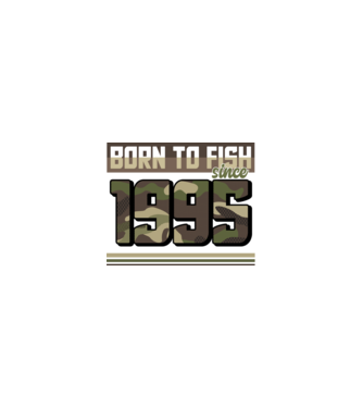Born to fish since 1995 model nisipiu pe tricou