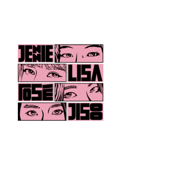 BlackPink manga model alb pe tricou