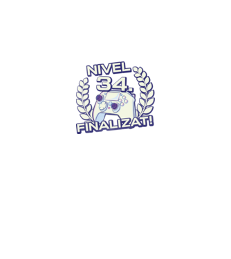 Nivel 34 finalizat! model negru pe tricou