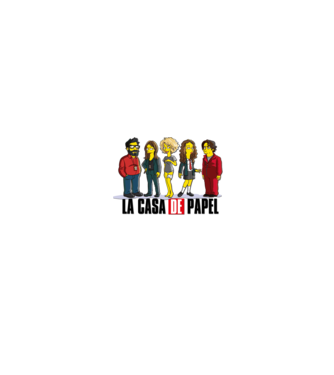 la casa de papel simpson model alb/roșu pe tricou