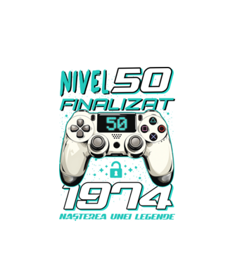 Nivel finalizat 50 1975 model alb pe tricou
