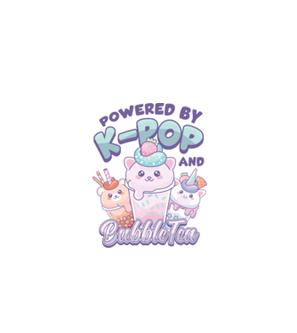 K-POP BUBBLE TEA model alb pe tricou