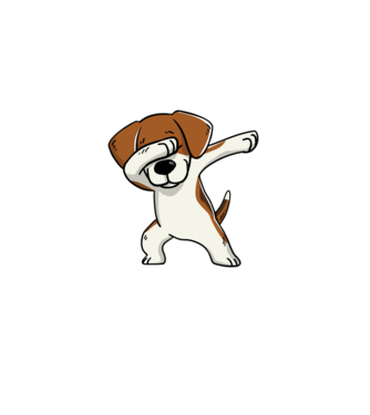 Beagle DAB model nisipiu pe tricou
