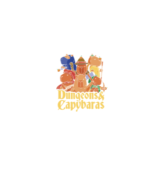 Dungeons and Capybaras model negru pe tricou