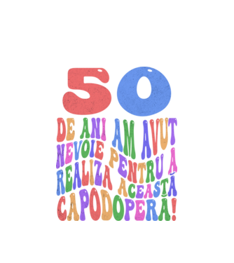 Realiza această capodoperă 50 model alb pe tricou