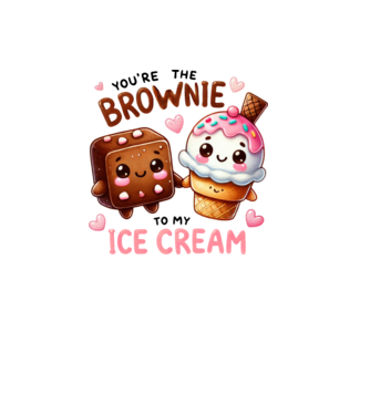 Brownie to my Ice Cream model alb pe tricou