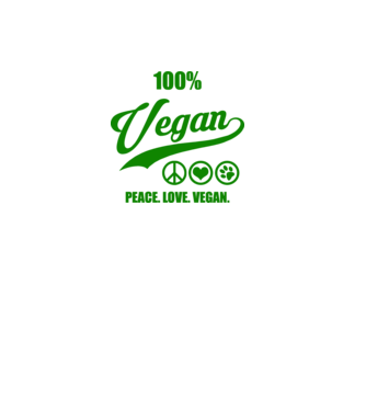 100% vegan model negru pe tricou