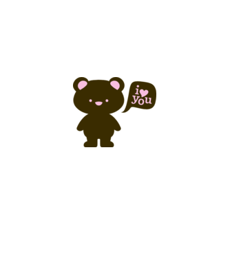 I Love You Bear model alb pe tricou