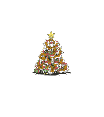 beagle christmas tree model  pe tricou