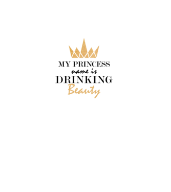 Drinking beauty gold model alb pe tricou