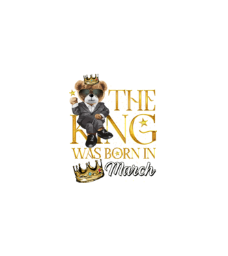 The king was born int MARCH model negru pe tricou