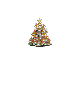 beagle christmas tree model negru pe tricou