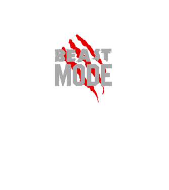 Beast mode model gri închis pe tricou