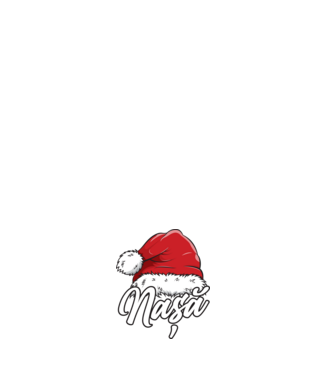 nașă Santa Hat model negru pe tricou