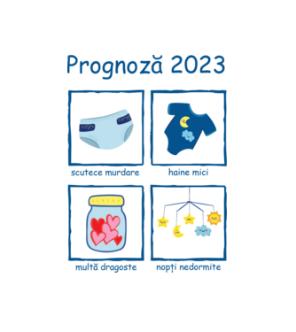 Prognoză 2023 model alb pe tricou